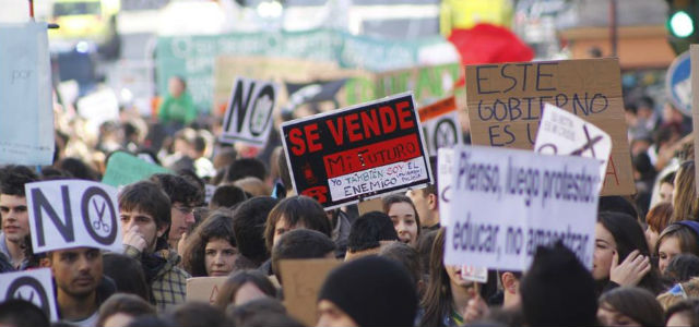Manifestación de la 'marea verde', el pasado 7 de febrero, en Madrid. JAIRO VARGAS